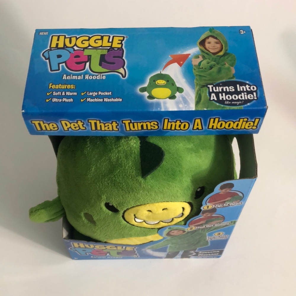 Huggle Pets Awesome Dinosaur Animal Hoodie One Size Fits All Age 3+